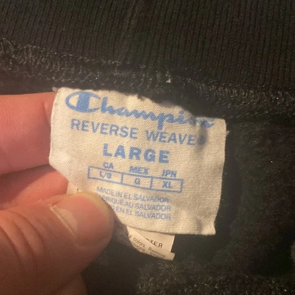 Champion reverse weave sweatpants joggers L large black - Picture 2 of 2